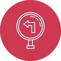 Left Turn Lined UI Illustration vector