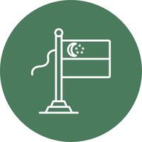 Singapore Flag Subtle Shadow Icon vector