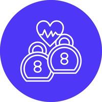 Kettlebell Interactive Icon Badge vector