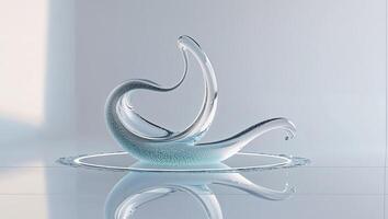 Abstract Droplet Creature on Reflective Surface photo