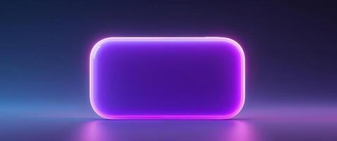 A purple glowing rectangular object with smooth rounded corners photo