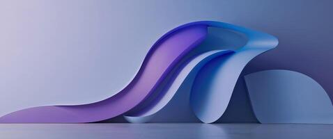 Smooth abstract shapes create modern backdrop with depth. photo