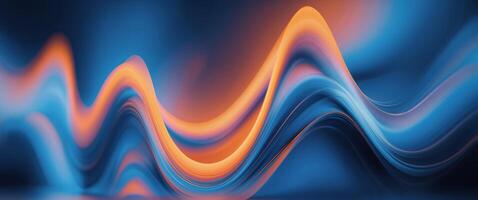 An abstract image of a wave with orange and blue colors photo