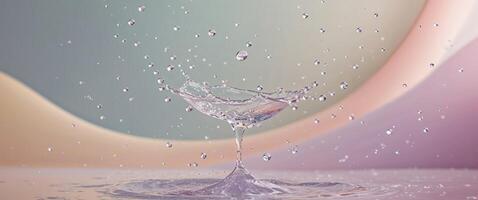Water splash on object pastel background photo