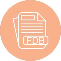 FDB File Format Clean Grid Icon vector