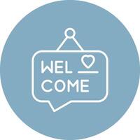 Welcome Rounded Line Illustration vector