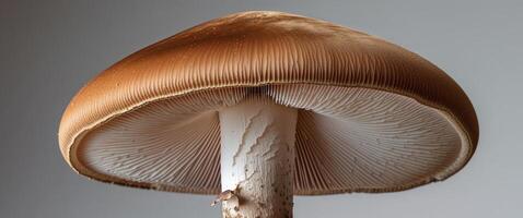 A close up of a mushroom on a stick photo