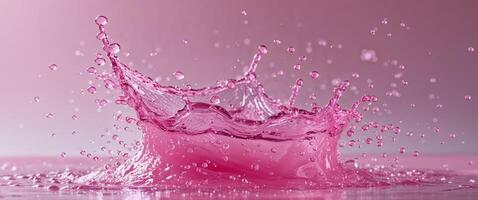 A pink liquid splash is being made photo