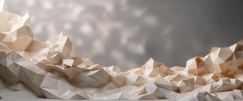 3d rendering of a mountain with a lot of white paper photo