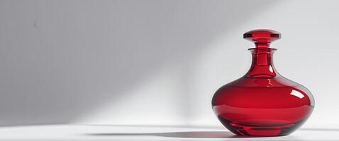 Red Bottle Mockup for Branding and Product Presentation in Studio Setting. photo