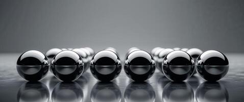 A group of shiny balls in a row photo