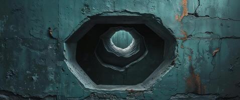 A hole in the wall with a hole in the middle photo