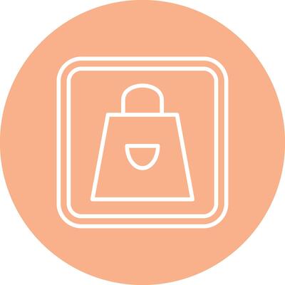 Shopping Bag Wireframe Illustration