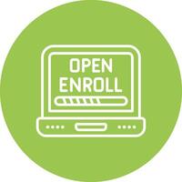 Open Enrollment Modern Tech Icon vector