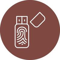 Usb Stick Lined UI Illustration vector