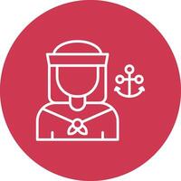 Sailor Detailed Line Sketch vector