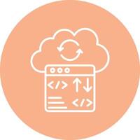 Cloud Coding Conceptual Line Work vector