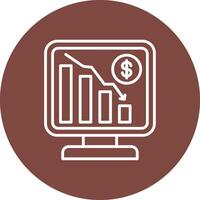 Bar Graph Shadowed Icon Style vector