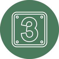 Number 3 Pop Color Style vector