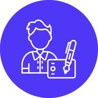 Graphic Designer Gradient Style Icon vector
