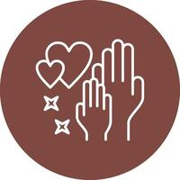 Hands Shadowed Icon Style vector