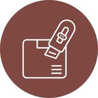 Do Not Open With Knife Lined UI Illustration vector