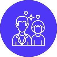 Father And Daughter Modern App Icon vector
