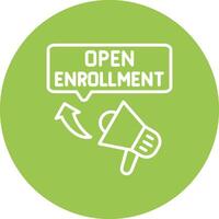 Open Enrollment Lined UI Illustration vector