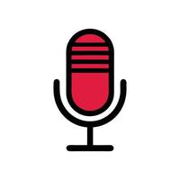 Retro Microphone Icon for Podcast, Broadcast, and Audio Recording vector