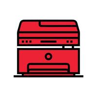 Red Printer Illustration for Office, Technology, or Document Design Projects vector