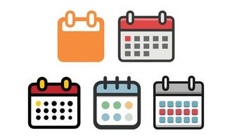 Colorful Calendar Icon Set for Scheduling, Planning, or Reminder Design Projects vector