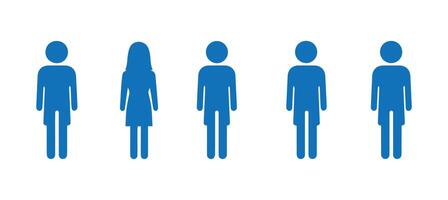 Demographic Silhouette Icons for Statistics vector