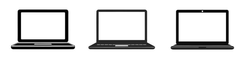 Laptop Icons with Blank Screens for Technology and Design Mockups vector