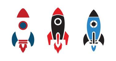 Rocket Ship Icons for Startup, Space, or Technology Design Projects vector