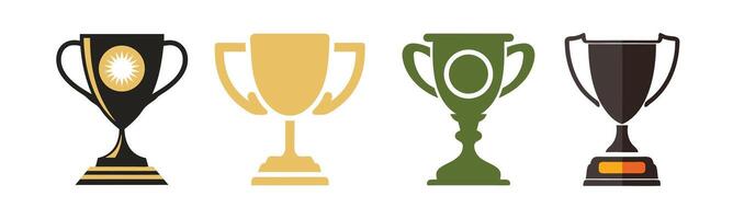 Trophy Icon Set for Achievement, Award, or Competition Design Projects vector
