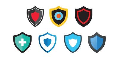 Shield Icon Set for Security, Protection, or Safety Design Projects vector