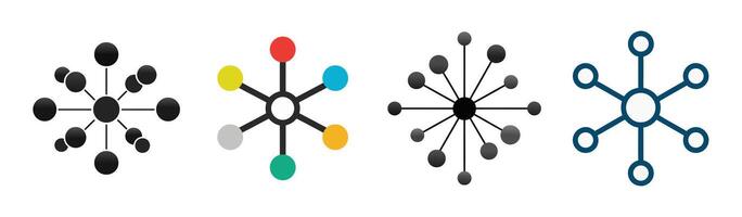Network Connection Icons for Technology, Communication, or Data Design Projects vector