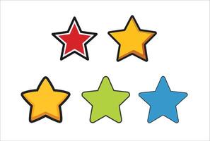 Colorful Star Icon Set for Rating, Favorite, or Achievement Design Projects vector