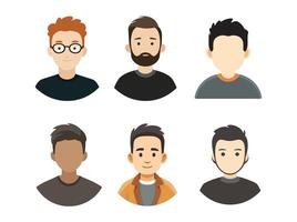 Male Avatar Icon Set for User Profiles or Social Media Design Projects vector