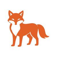 The shadowed shape of a fox captured in silhouette, its tail curled and ears alert, creating a striking contrast on a clean white canvas. vector