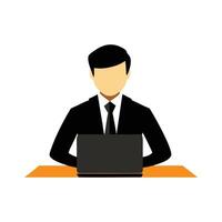 Person Working on Laptop Illustration for Business, Technology, or Online Concepts vector