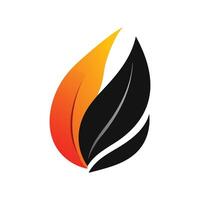 Abstract Dual Leaf Design in Vibrant and Dark Tones for Nature Concepts or Modern Graphics vector