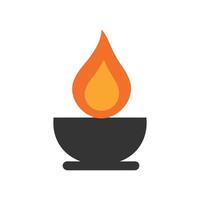 Simple Oil Lamp or Flaming Torch Illustration for Light, Guidance, or Symbolic Concepts vector