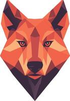 Geometric Wolf Head Design for Modern Wildlife Concepts, Tech Brands, or Abstract Art Projects vector