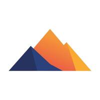 Geometric Mountain Range Illustration in Bold Colors for Modern Design or Outdoor Concepts vector