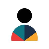 Abstract User Icon with Segmented Body for Profile Pictures or Modern Design vector