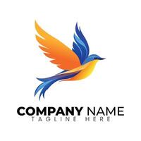 Abstract Bird with Colorful Wings for Creative Branding, Nature , or Artistic Ventures vector