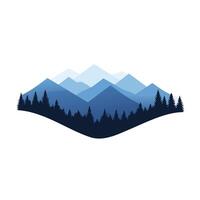 Serene Mountain Range with Pine Forest for Nature Backgrounds, Outdoor Adventure Themes, or Tranquil Designs vector