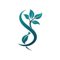Elegant Sprout Illustration with Flowing Stem for Growth, Nature, or Wellness Concepts vector