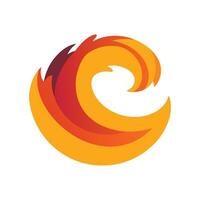 Abstract Fiery Fox Tail Illustration Inspired by Mozilla Firefox Logo vector